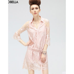COCOBELLA 2016 Spring New Product Customized Lace Korean Slim V-neck Ladies OL Commuter Dress